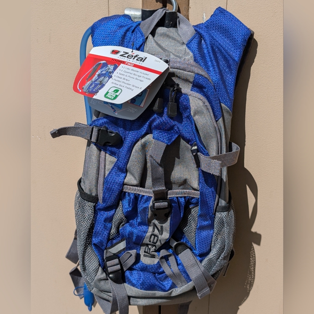 Zefal Z Hydro XC Hydration Backpack – 2L Bladder, 6L Storage, Blue Gray New